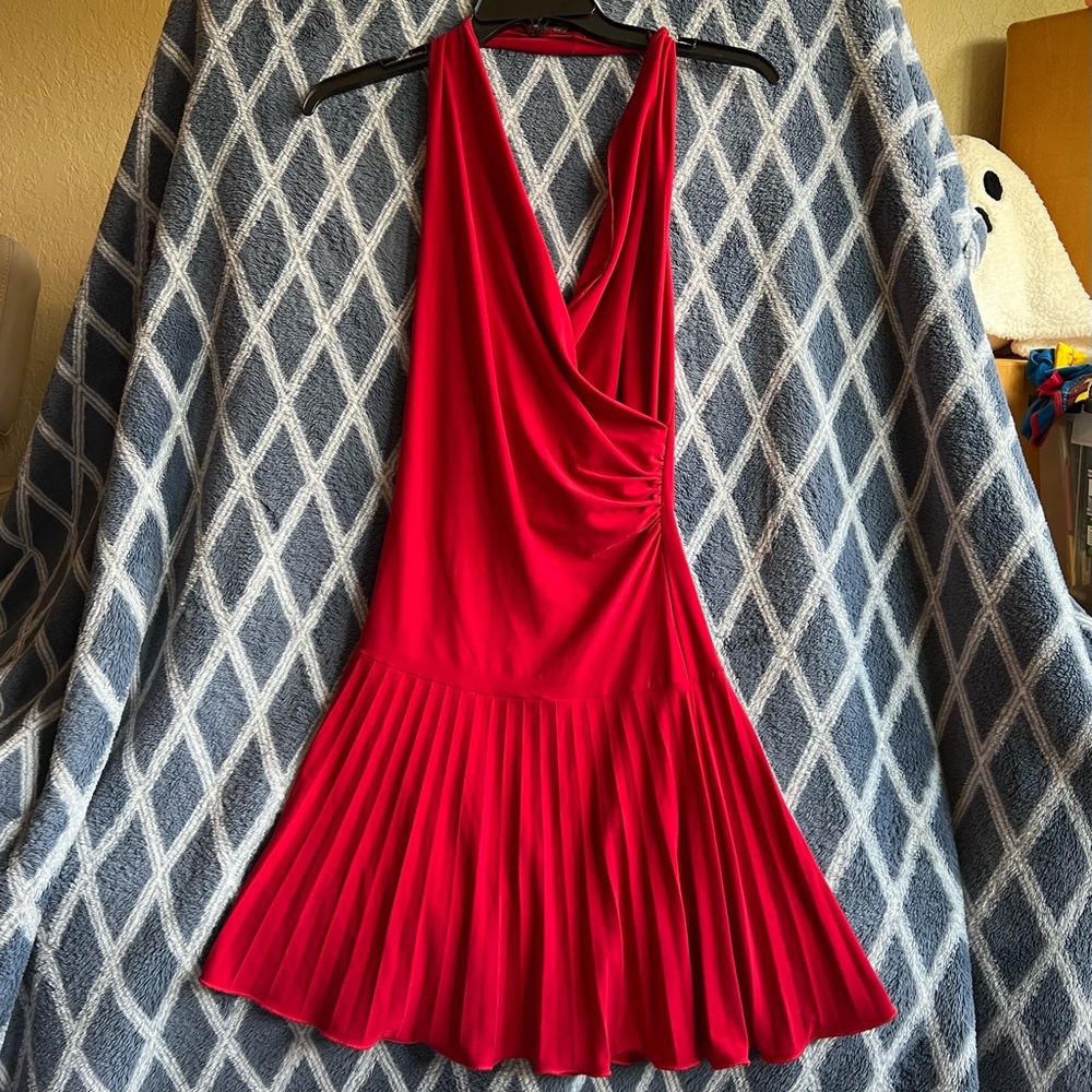 Elegant Red Backless Dress